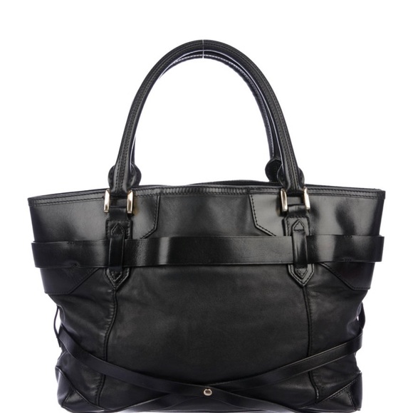 Authentic Burberry Belted Bridle Tote in Black with Gold Hardware - Picture 3 of 4
